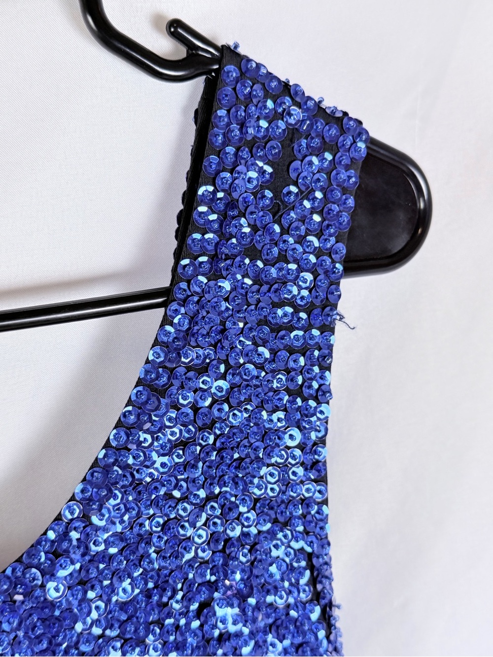 Vintage I.D.E. Royal Blue Sequin Mini Dress S Y2K Party Cocktail Bodycon - Picture 3 of 8